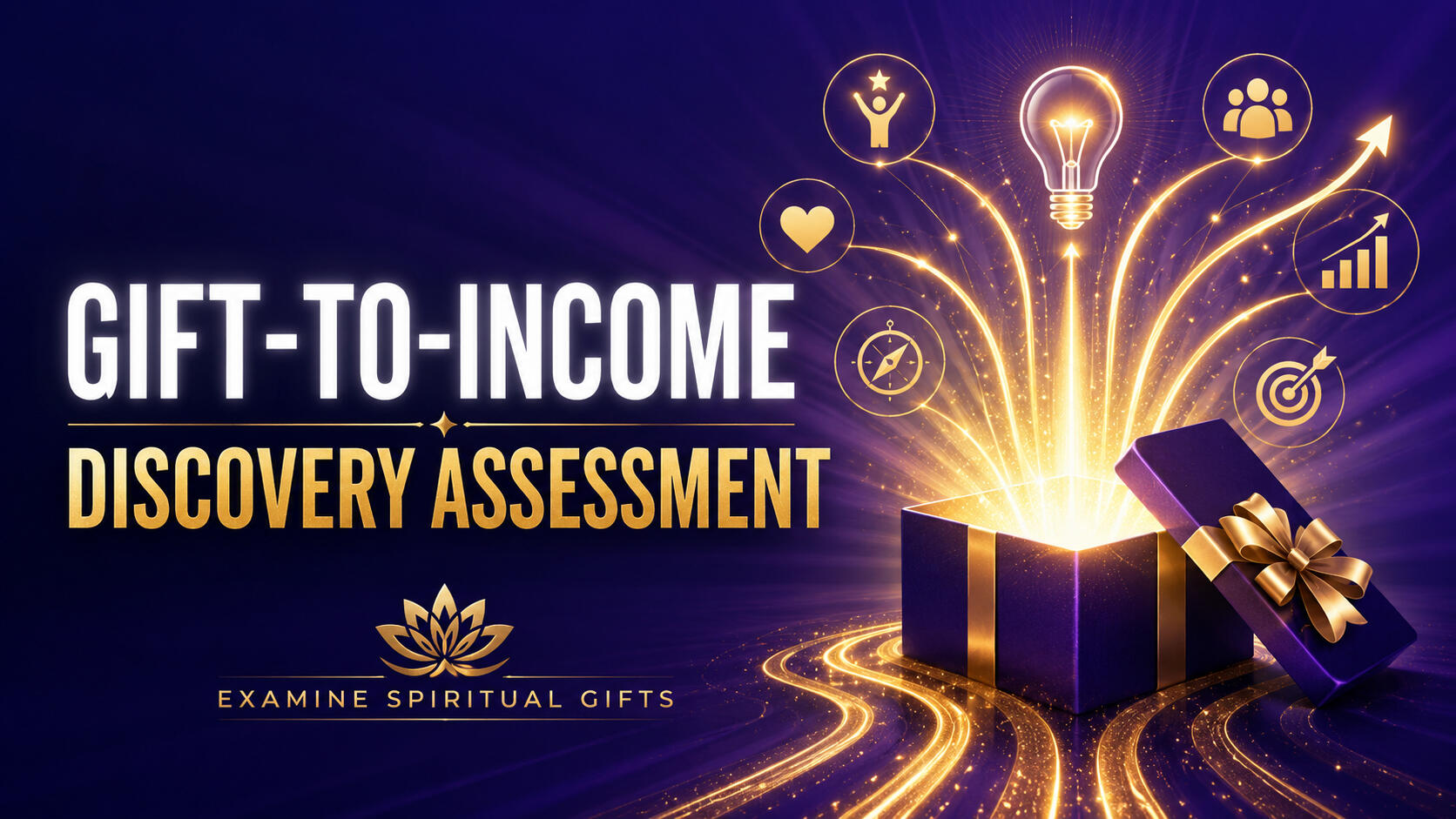 Gift To Income Discovery Assessment helps you examine what comes naturally to you, what people seek your help with, who you feel called to serve and which income opportunities may fit your lifestyle.